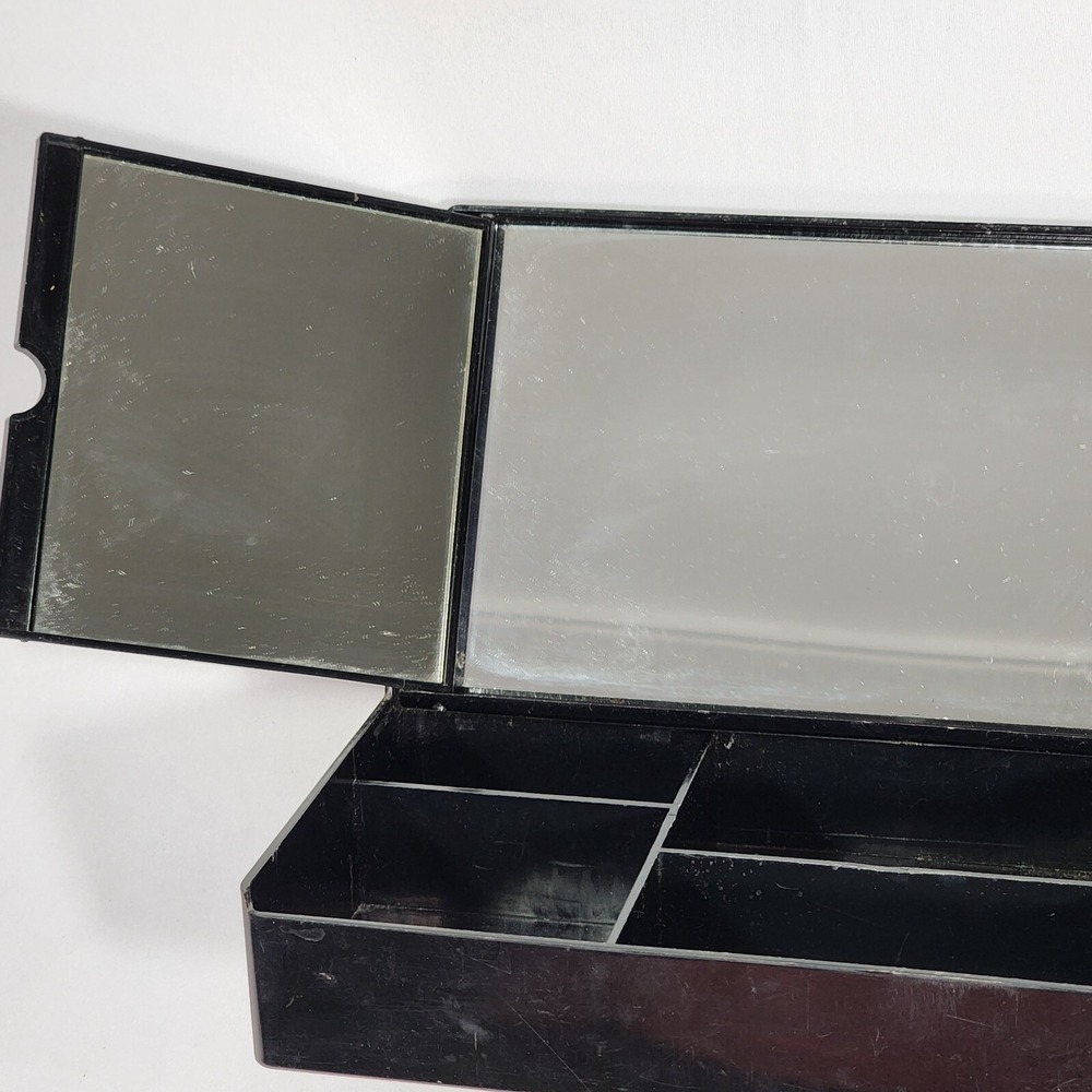Vintage Hong Kong Travel Mirror Cosmetic Organizer‎ Jewelry Box Hibiscus Hawaii - Picture 9 of 12